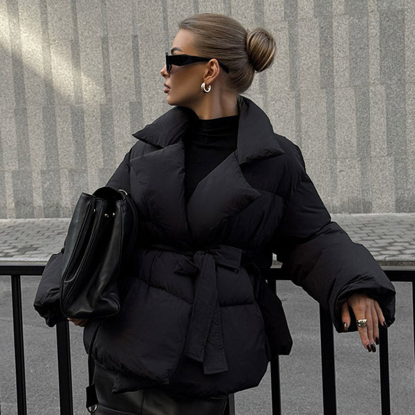 Doudoune Ceinturée Élégante