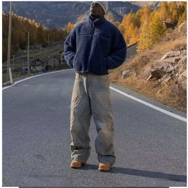 Jean baggy streetwear brodé