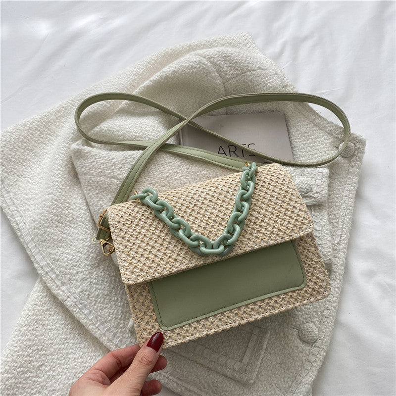 Sac Tressé avec Chaîne & Rabat Contraste