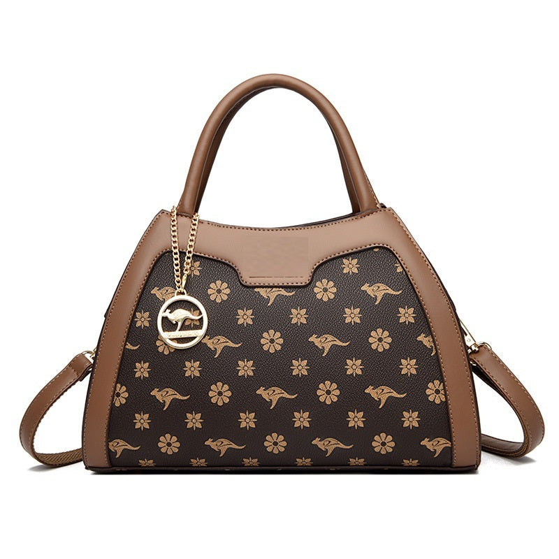 Sac Tote avec Motif Animal & Fleurs + Pendentif Décoratif