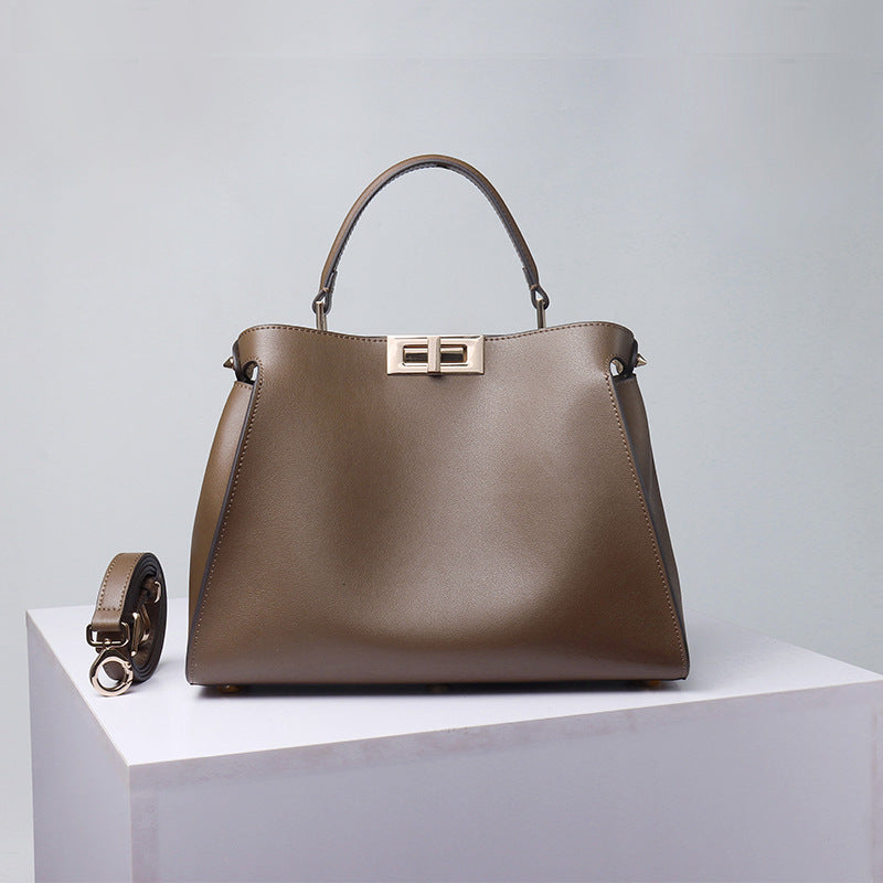 Sac Tote Structuré avec Poignées & Fermoir Métallique