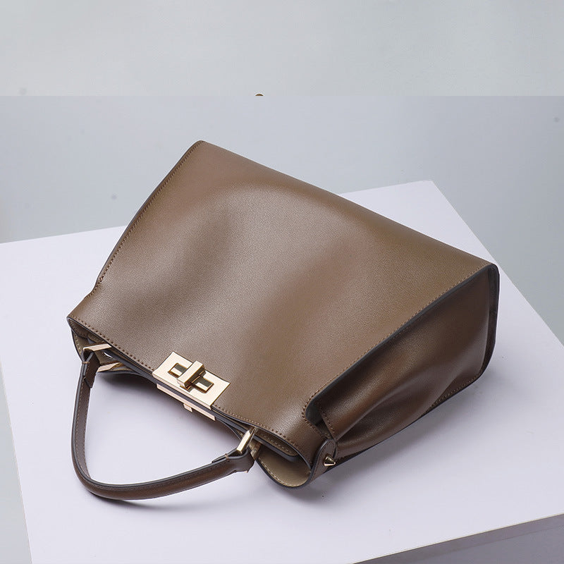 Sac Tote Structuré avec Poignées & Fermoir Métallique