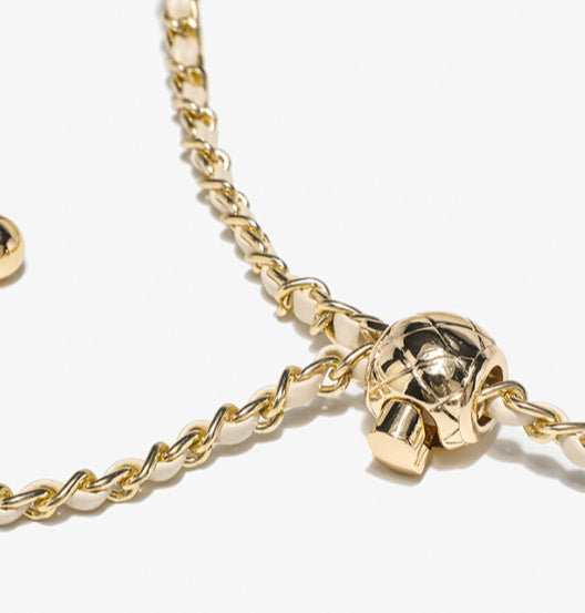 Mini Sac Matelassé Blanc & Chaîne Dorée