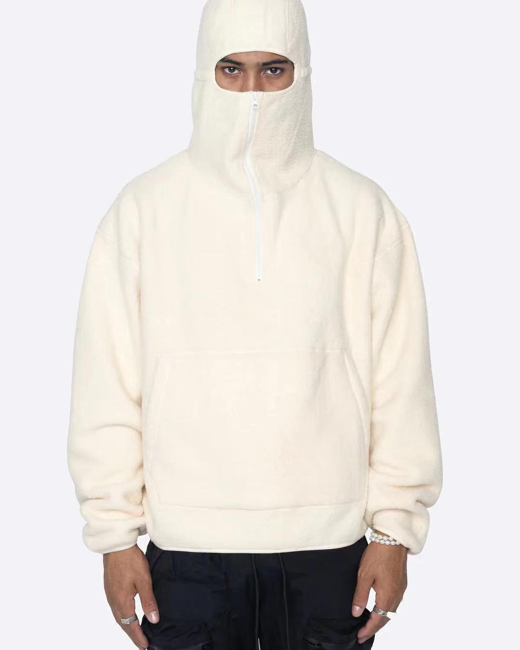hoodie homme tendance zip brossé