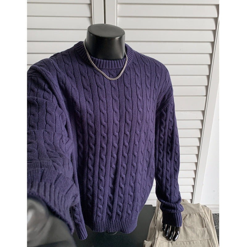 Pull Tricot Côtelé Style Minimaliste