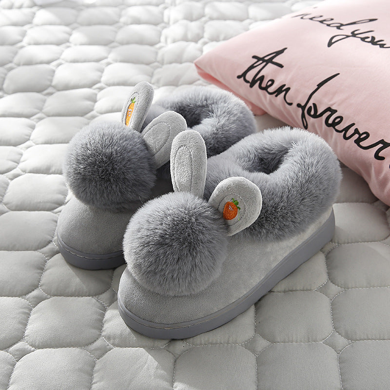 Chaussons lapin en peluche