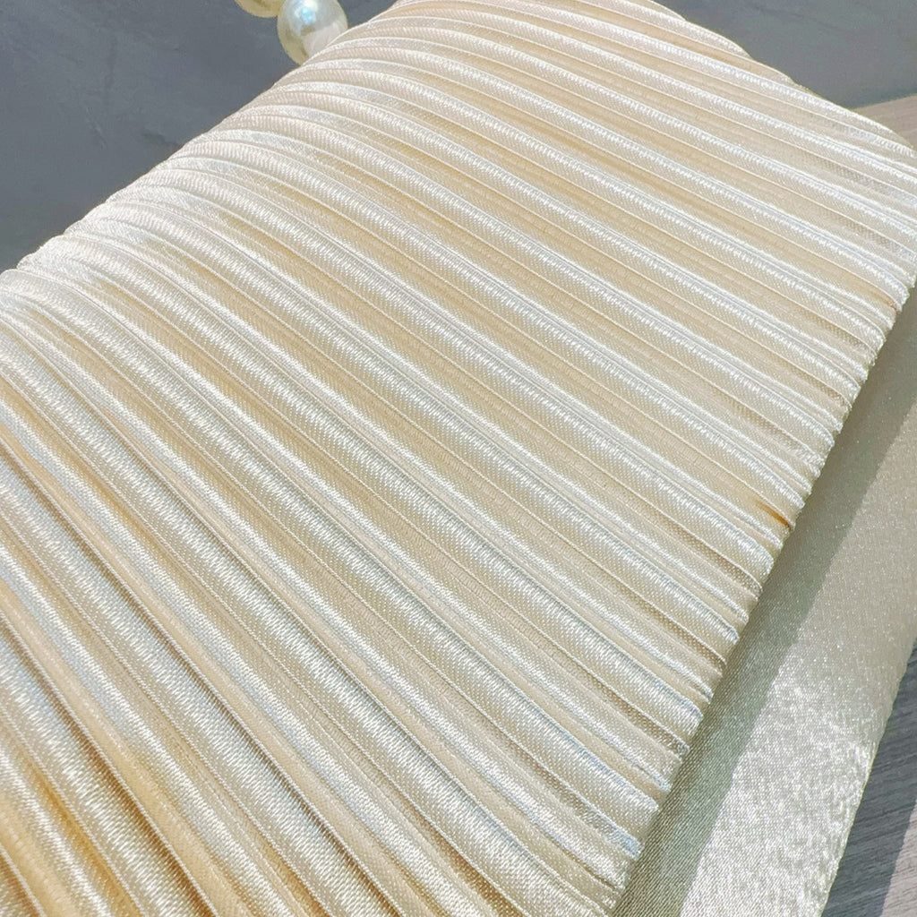 Sac à Main avec Poignée Perles & Effet Plissé