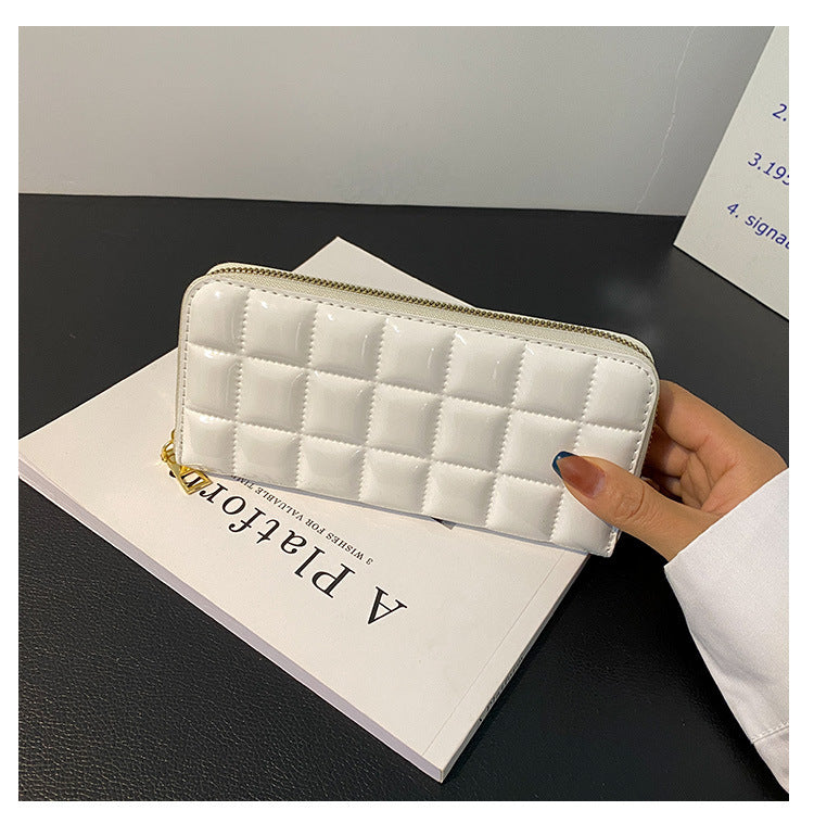 Portefeuille Matelassé en Simili-Cuir Brillant