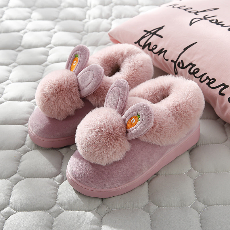 Chaussons lapin en peluche
