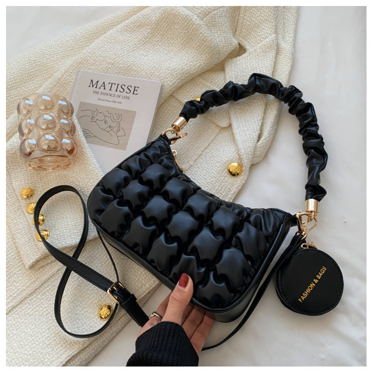 Sac Matelassé en Forme de Lune avec Bandoulière