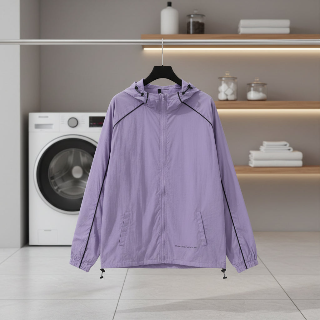 Veste Légère avec Capuche & Détails Contrastés