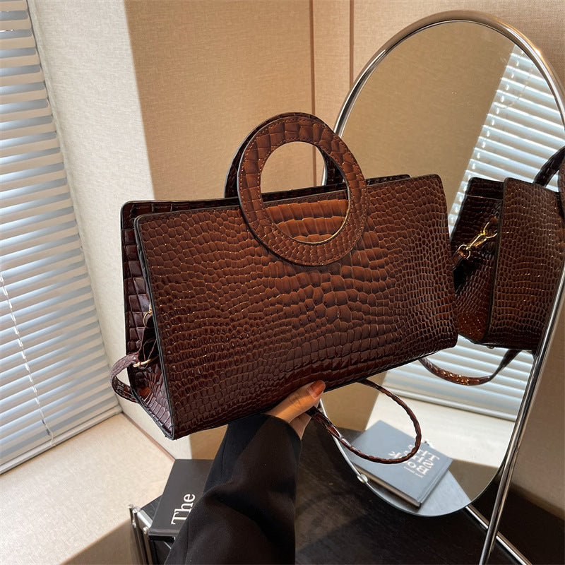 Sac à Main avec Effet Croco