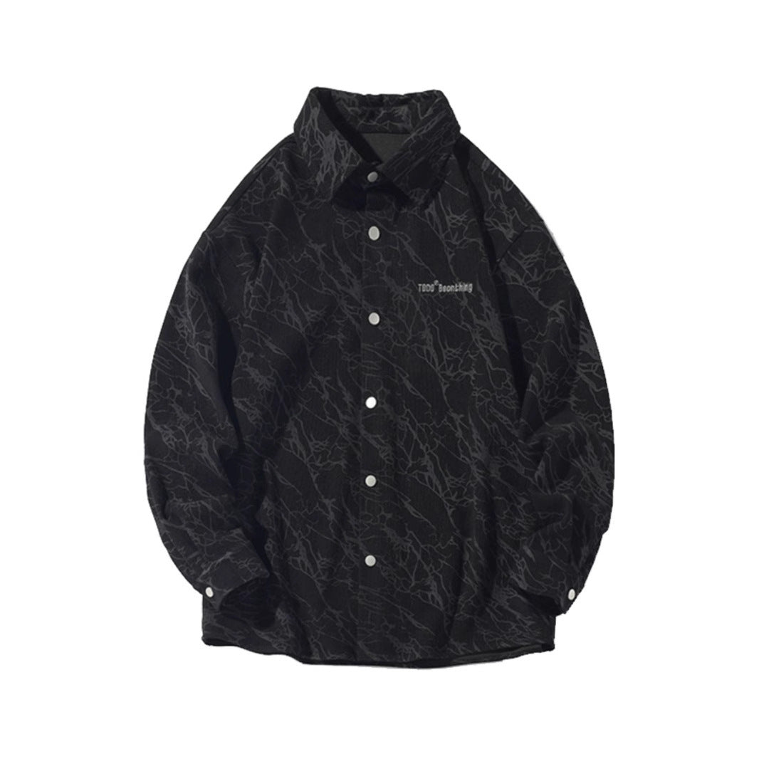 Surchemise Streetwear Velours Motif Marbré