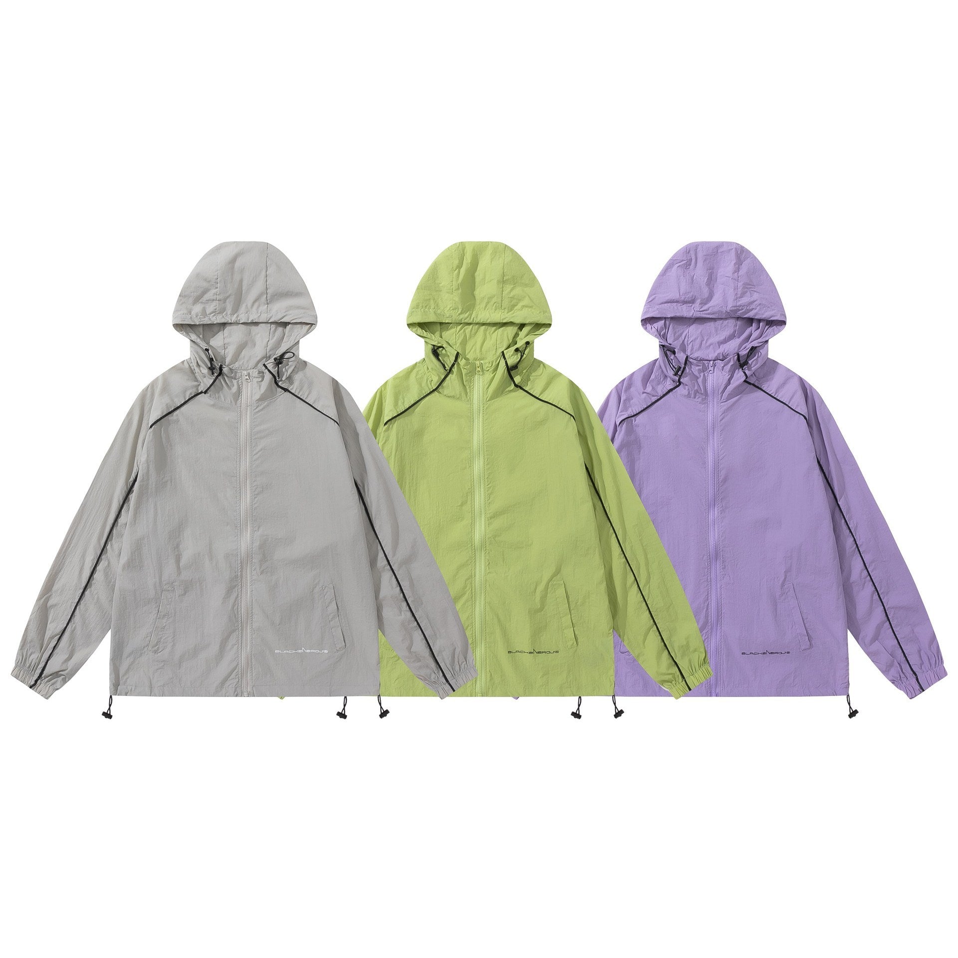 Veste Légère avec Capuche & Détails Contrastés