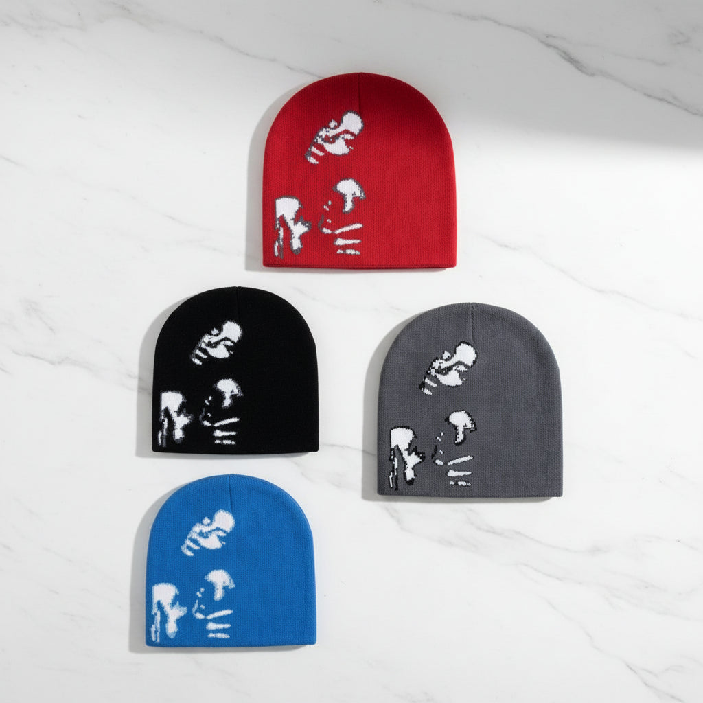 Bonnet avec Motif Pixelisé