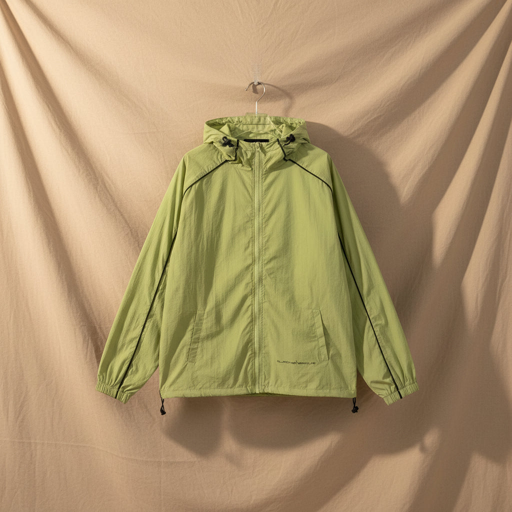 Veste Légère avec Capuche & Détails Contrastés