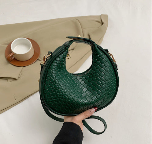 Sac en Forme de Lune avec Effet Serpent & Poignée Courte