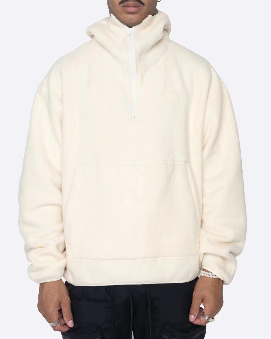 hoodie homme tendance zip brossé