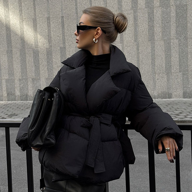 Doudoune Ceinturée Élégante