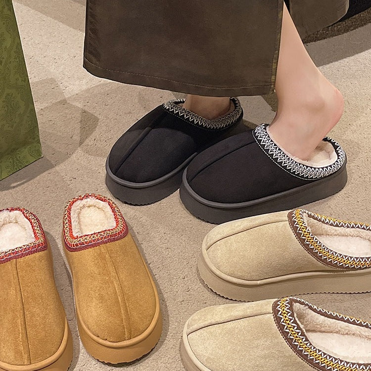 Mules Platesforme Doublées en Fausse Fourrure