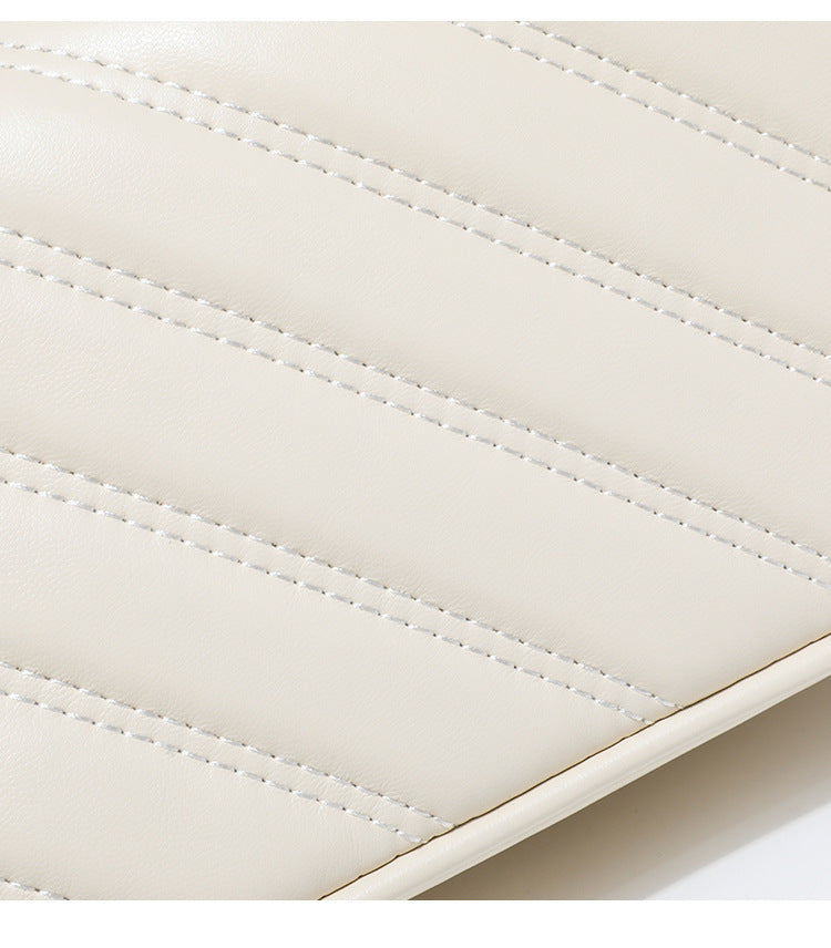 Mini Sac Matelassé Blanc & Chaîne Dorée