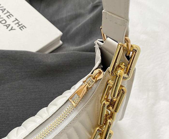 Sac Effet Croco avec Poignée Chaîne Dorée