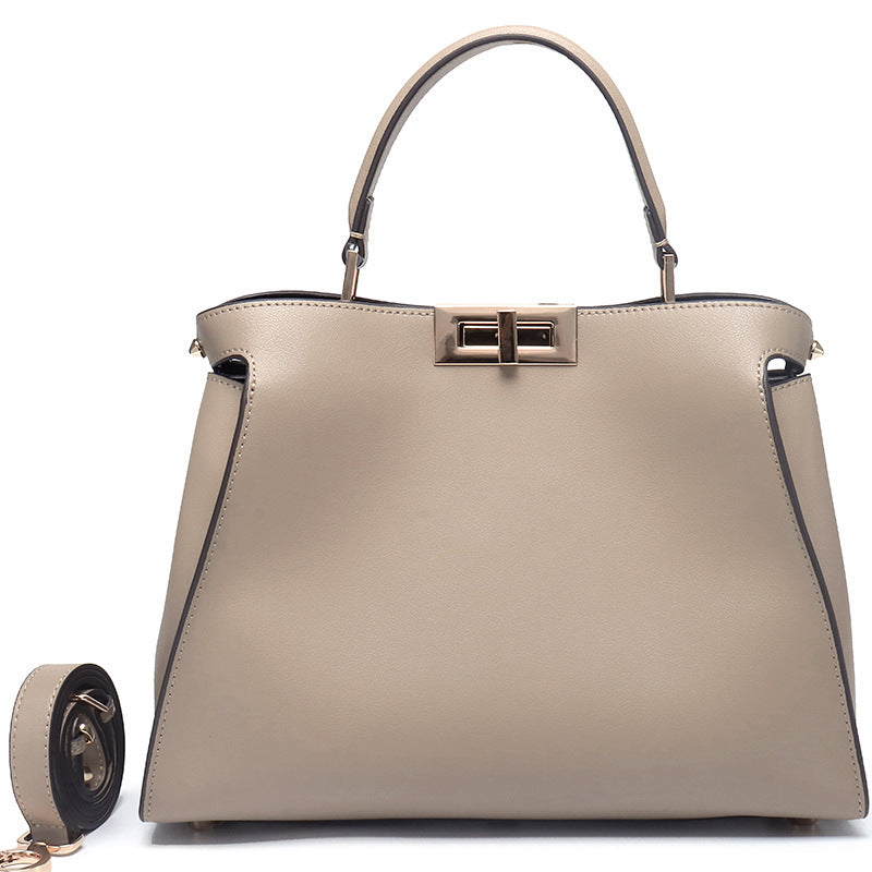 Sac Tote Structuré avec Poignées & Fermoir Métallique