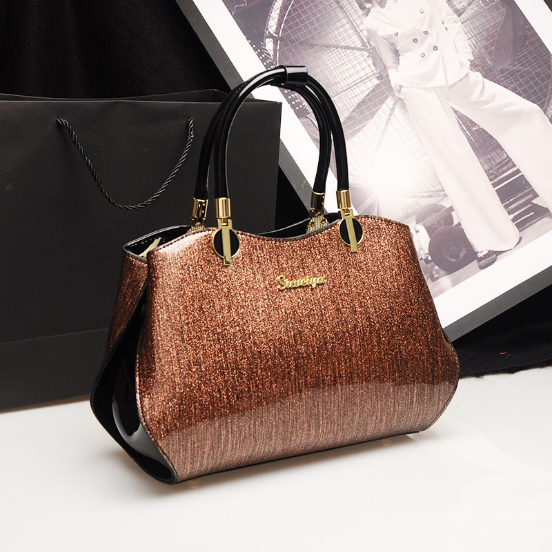 Sac à Main Brillant avec Poignées Rondes