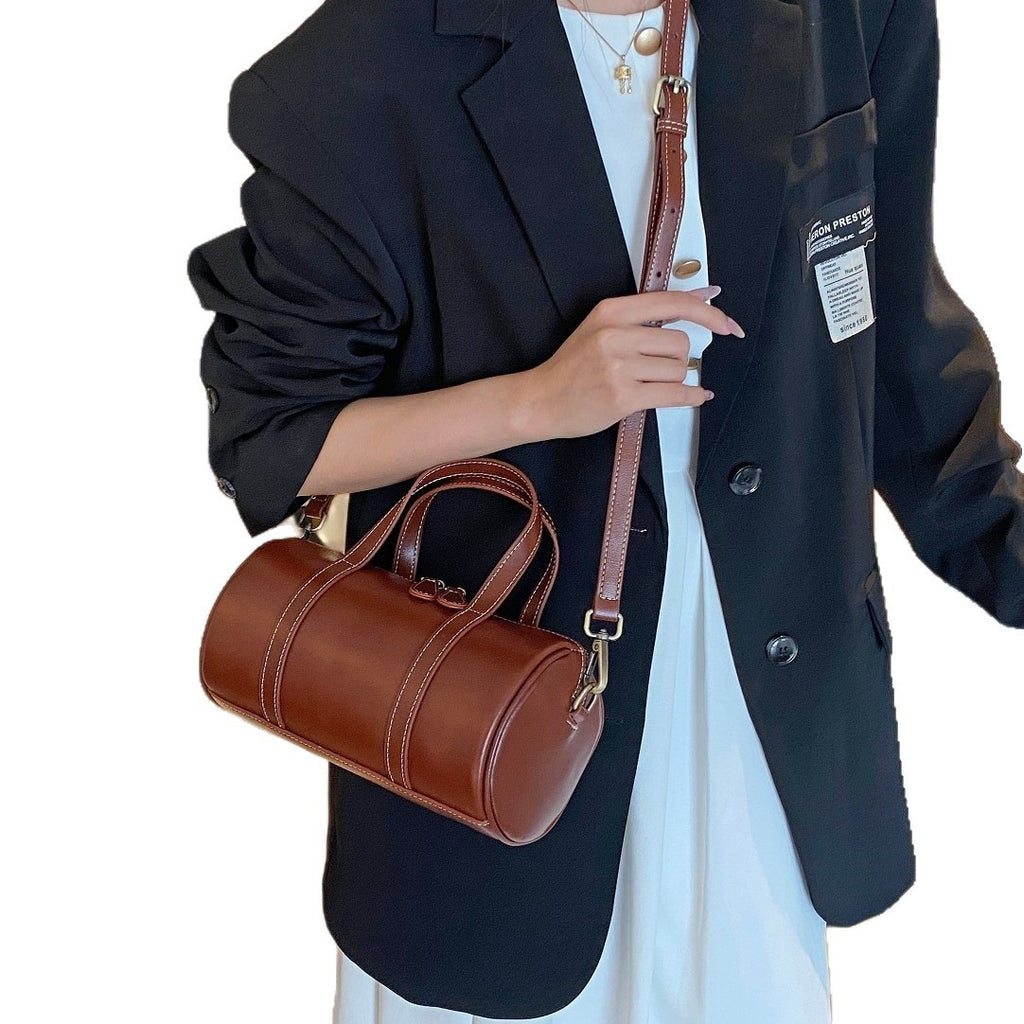 Sac Cylindrique avec Coutures Contraste