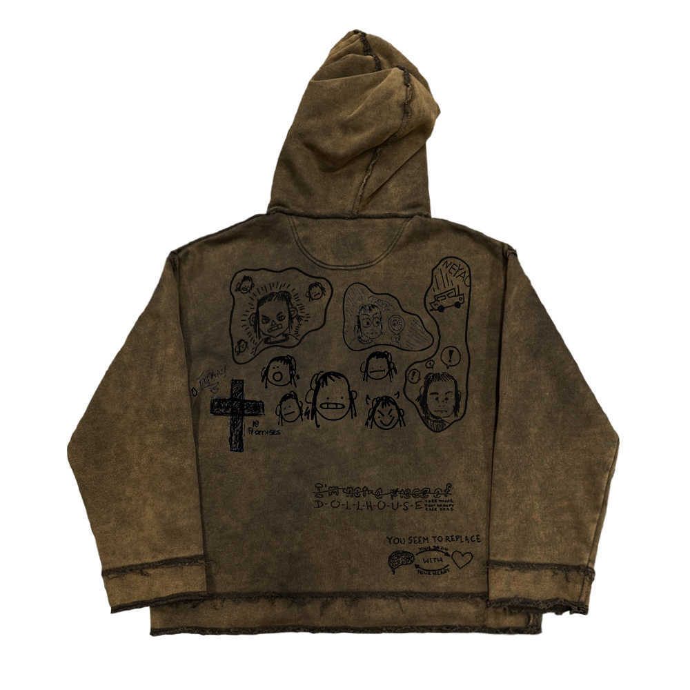 sweat rétro délavé effet destroyed vintage