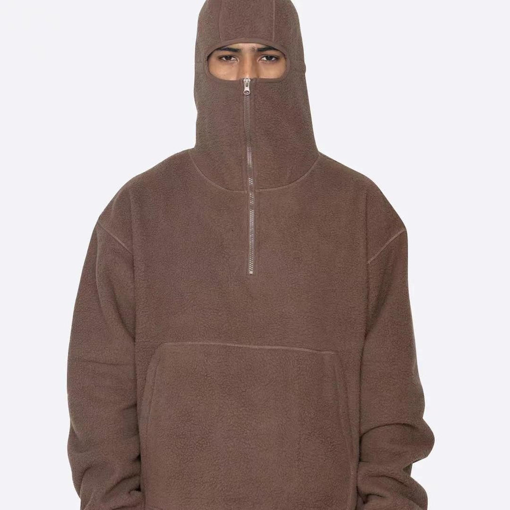hoodie homme tendance zip brossé