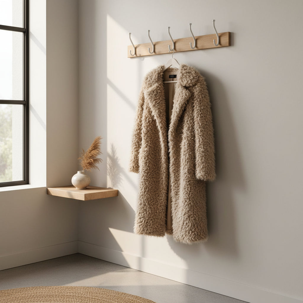 Manteau Doux à Texture Pelucheuse