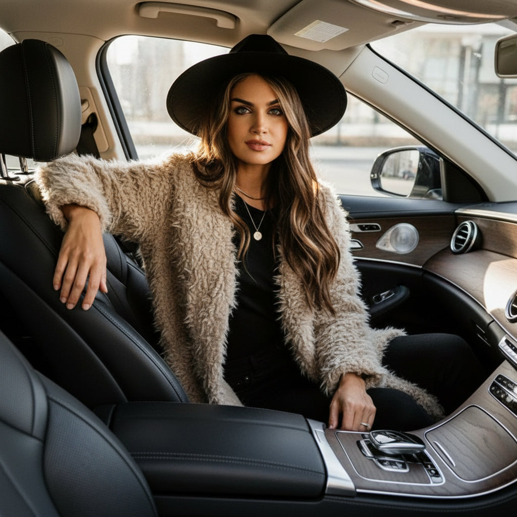 Manteau Doux à Texture Pelucheuse