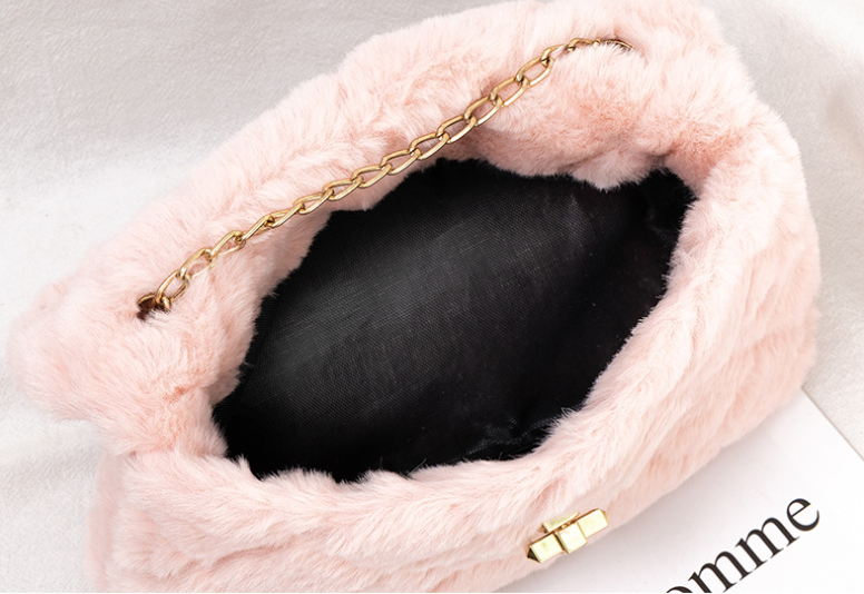 Sac Mini en Fausse Fourrure Matelassée