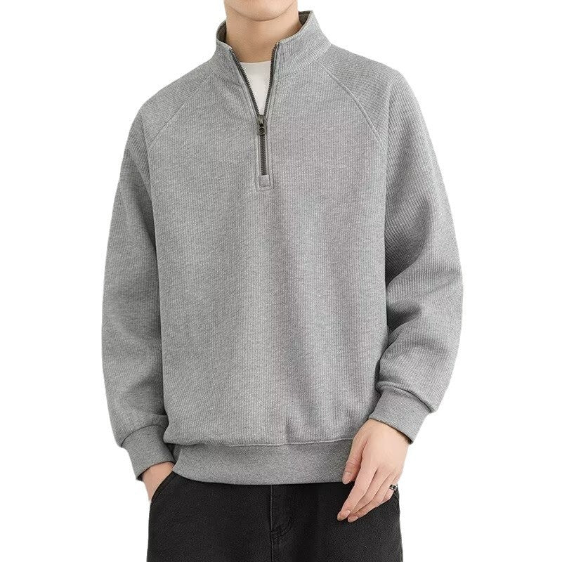 sweat homme col montant zip doublé polaire