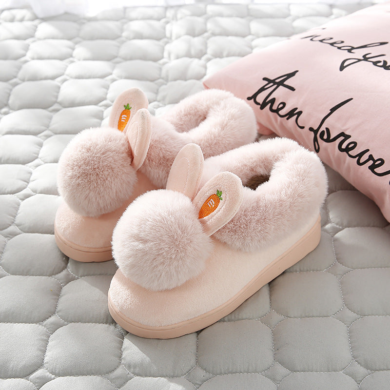 Chaussons lapin en peluche