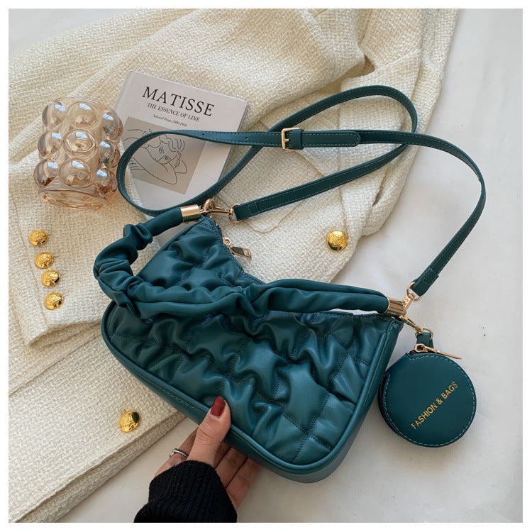 Sac Matelassé en Forme de Lune avec Bandoulière