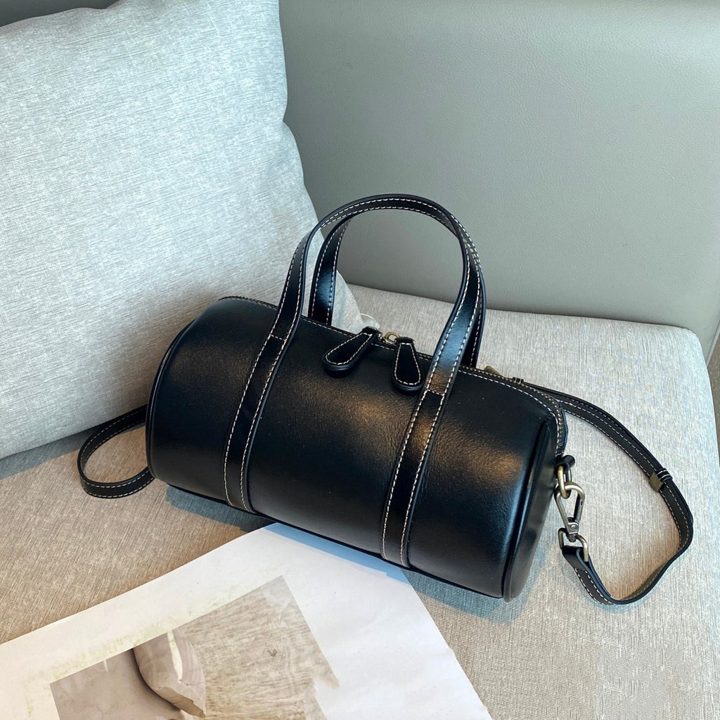 Sac Cylindrique avec Coutures Contraste