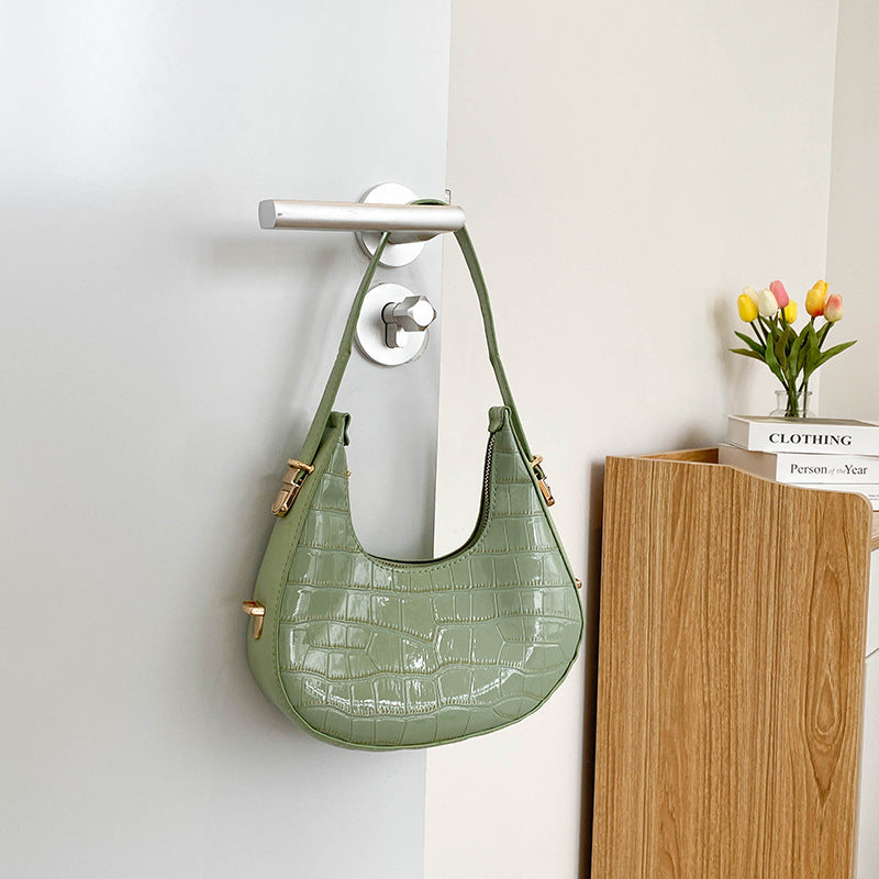 Sac Hobo Vert Cuir Croco