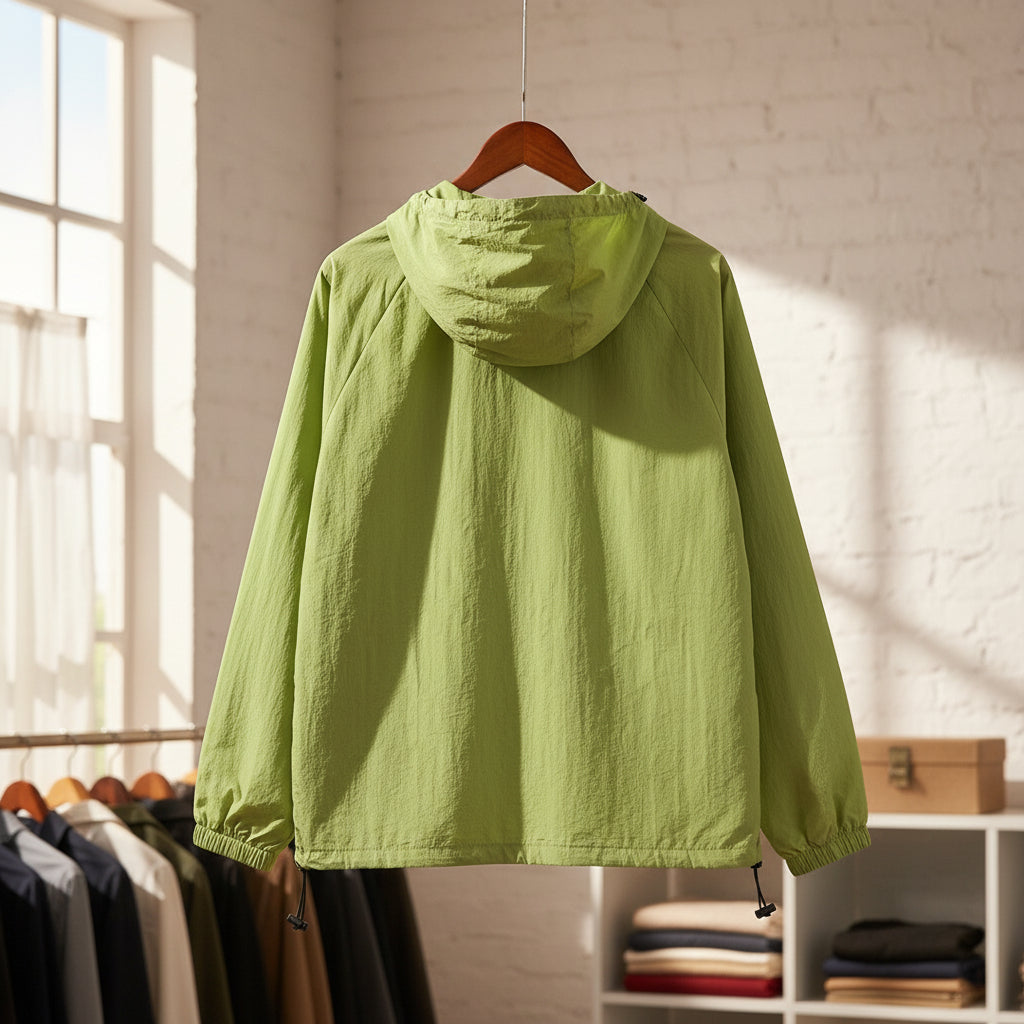 Veste Légère avec Capuche & Détails Contrastés