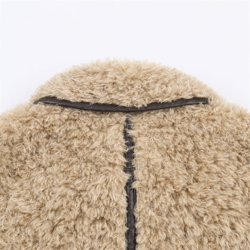 Manteau Long en Fausse Laine Moutonnée