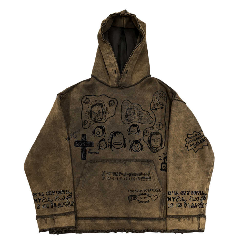 sweat rétro délavé effet destroyed vintage
