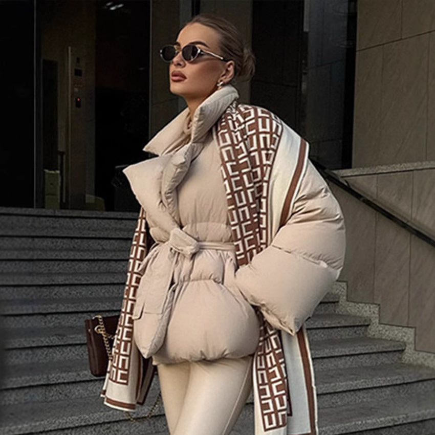 Doudoune Ceinturée Élégante