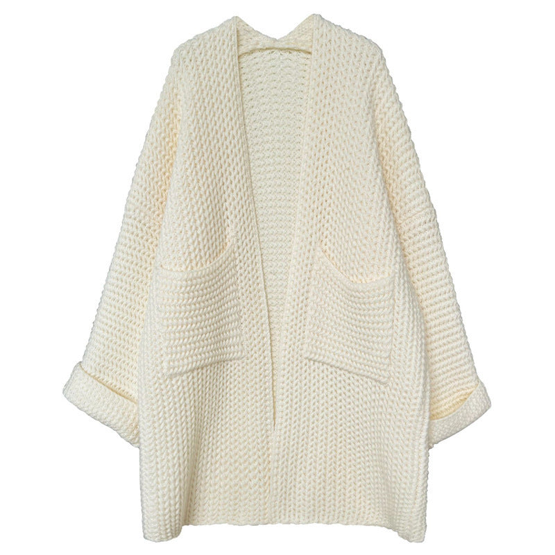 cardigan long en maille épaisse Femme