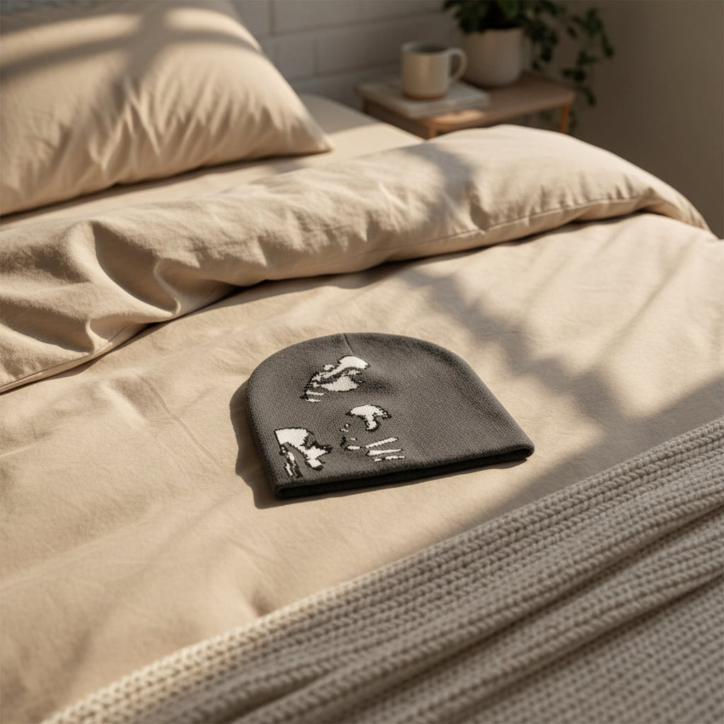 Bonnet avec Motif Pixelisé