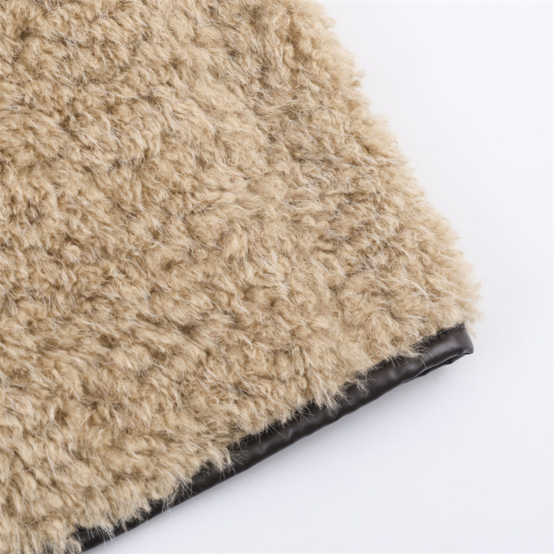 Manteau Long en Fausse Laine Moutonnée