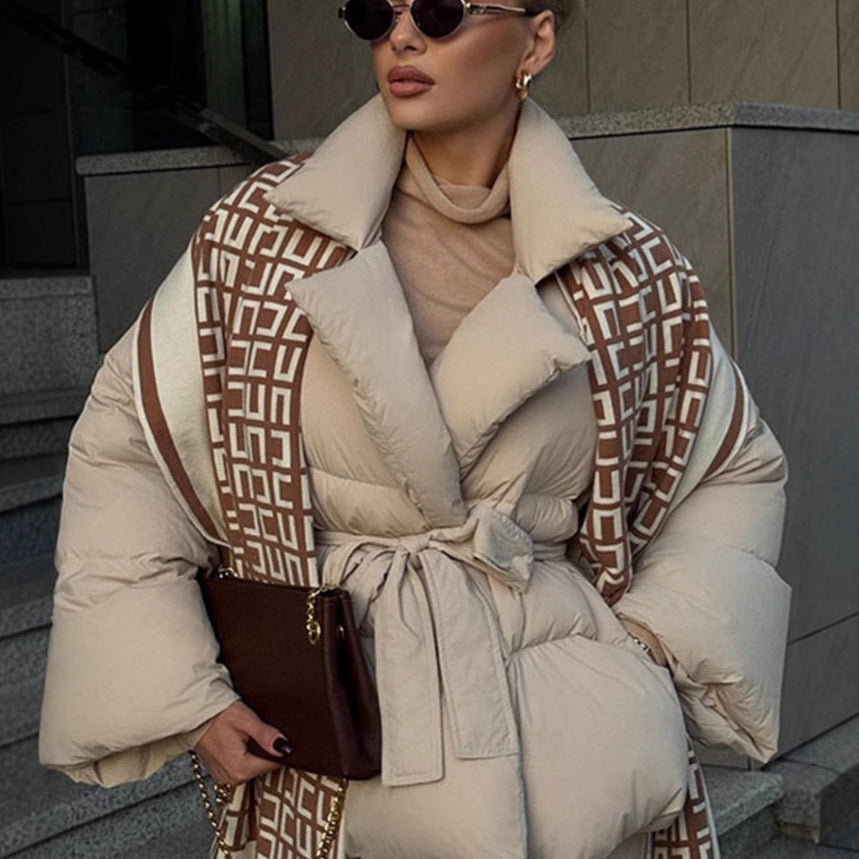 Doudoune Ceinturée Élégante