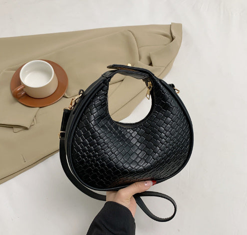 Sac en Forme de Lune avec Effet Serpent & Poignée Courte