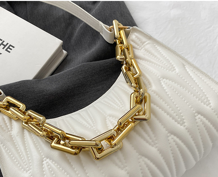 Sac Effet Croco avec Poignée Chaîne Dorée