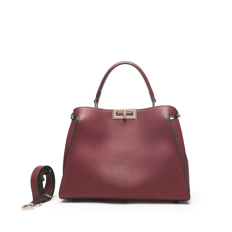 Sac Tote Structuré avec Poignées & Fermoir Métallique